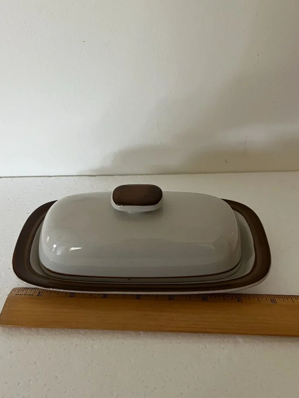 Monterey Stoneware Ceramic Mid Century Butter Dish
